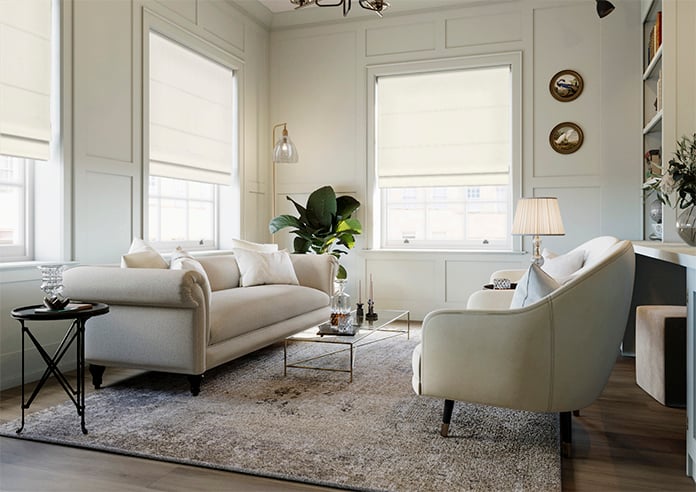 Odessa Velvet, Ivory - Twist&Fit Roman Blind - Image 7